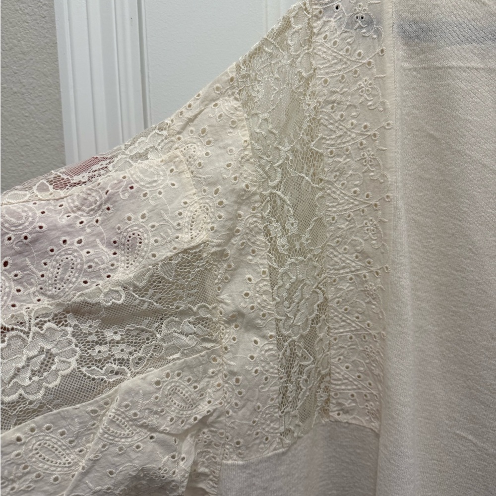 Torrid Cream Lace Detail Sweatshirt - Picture 4 of 5